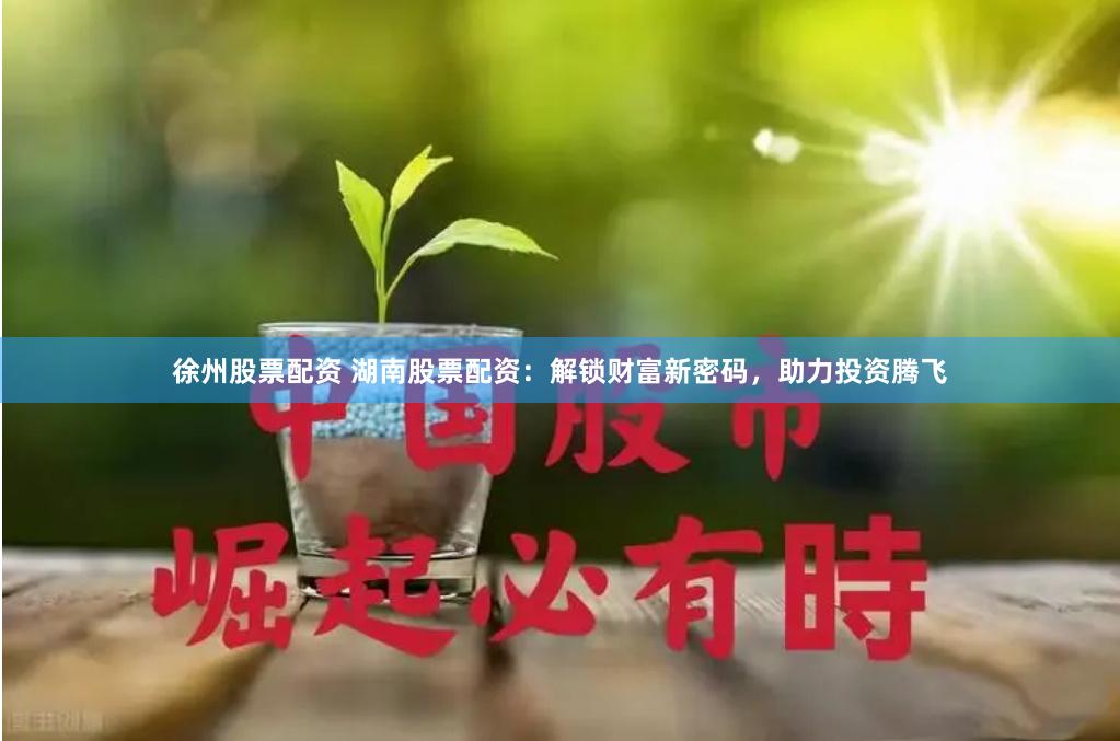 徐州股票配资 湖南股票配资：解锁财富新密码，助力投资腾飞